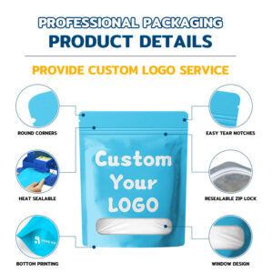 printed resealable food smell proof stand up pouches packaging mylar bags