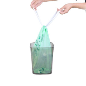 compostable drawstring garbage bag for home biodegradable kitchen trash bags