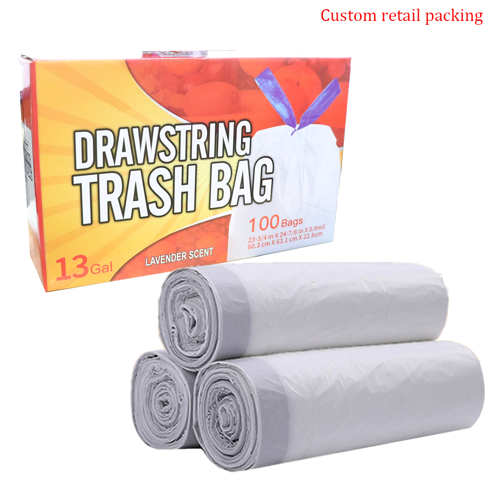 custom household waste garbage bag with drawstring plastic trash bags custom household waste garbage bag with drawstring plastic trash bags