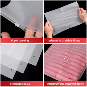 custom logo translucent matte frosted zip lock seal plastic zipper bags