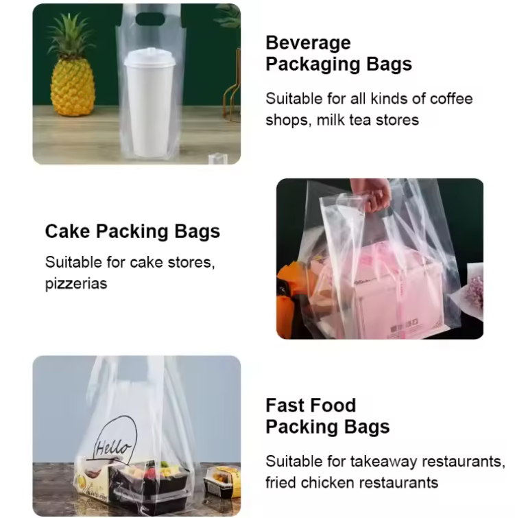 Custom Coffee Milk Tea Drinking Takeaway Fast Food Take Out Bags custom coffee milk tea drinking takeaway packaging fast food take out bags