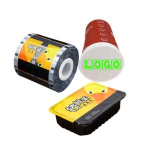 custom food grade printed logo easy peel beverage milk tea cup sealing film