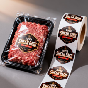 custom synthetic printing water proof label cold chain meat packaging stickers