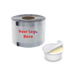 custom food grade printed logo easy peel beverage milk tea cup sealing film